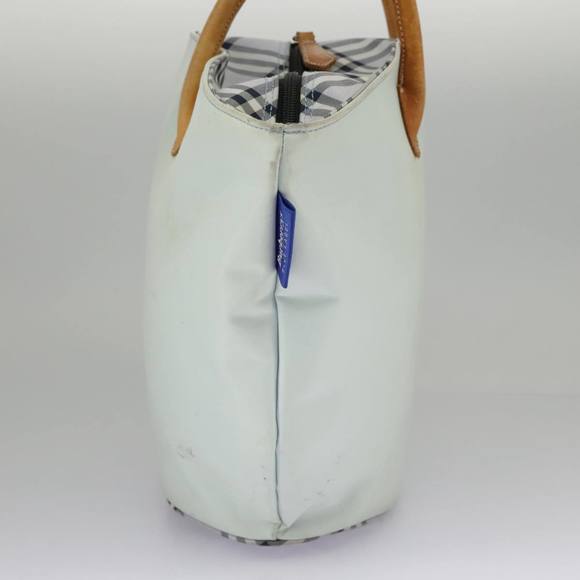 Burberrys Blue Label Tote Bag Nylon Leather Light Blue Brown Silver Auth ti2219 - Picture 6 of 16